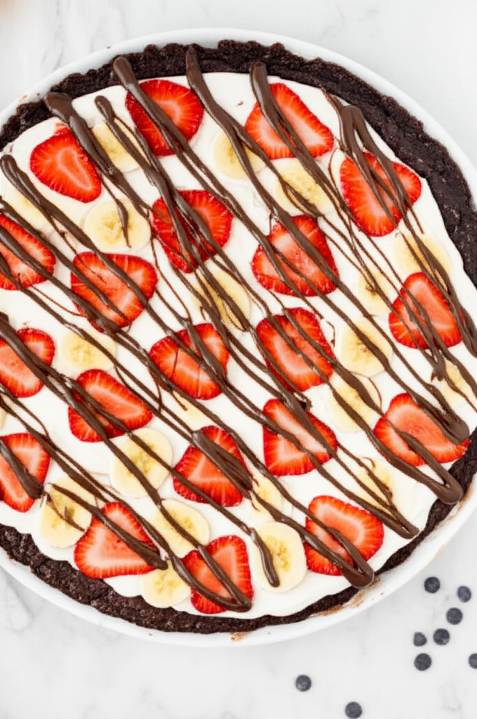 Banana Berry Brownie Pizza image