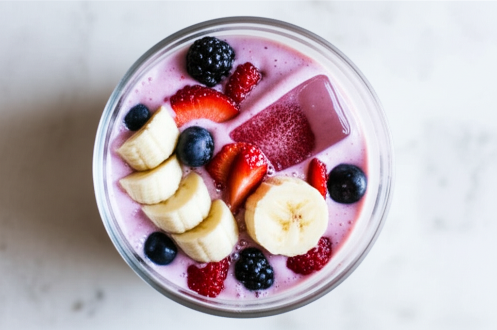 Banana Berry Smoothie No Added Sugar Sugarless image