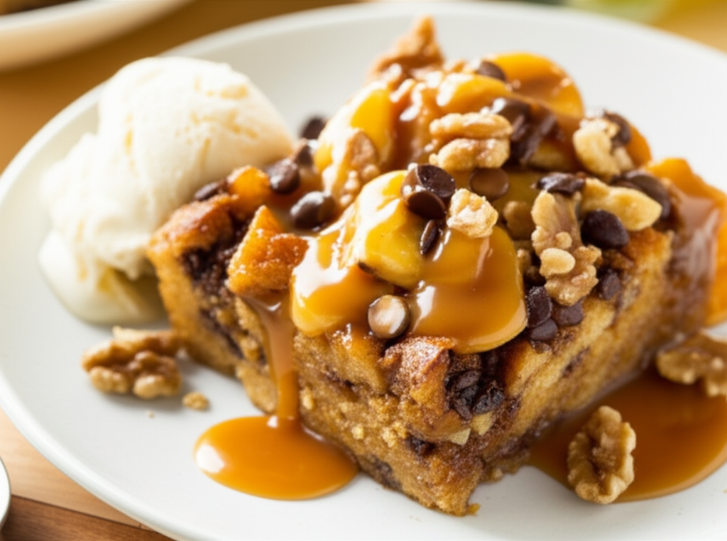 Banana Chocolate Caramel Bread Pudding image