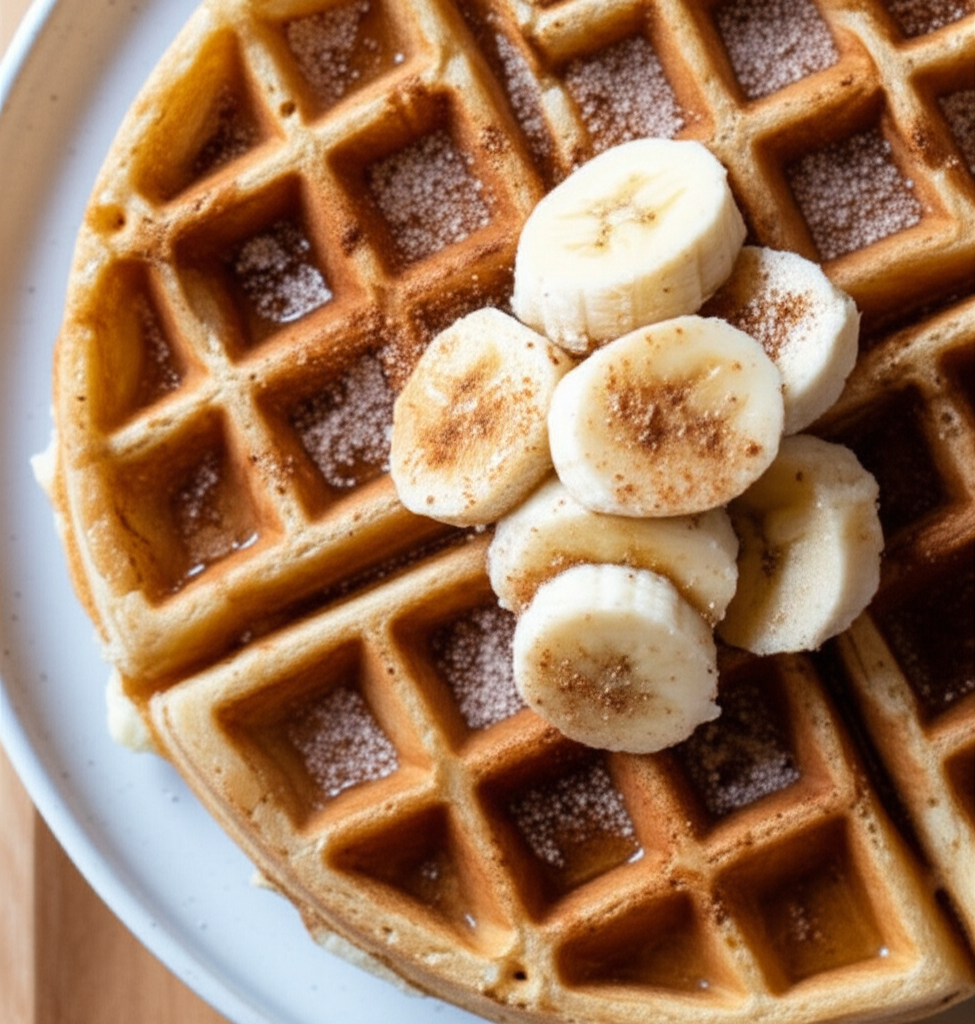 Banana Cinnamon Waffles image