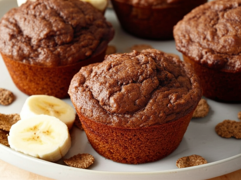 Banana Cocoa Bran Muffins Ww image