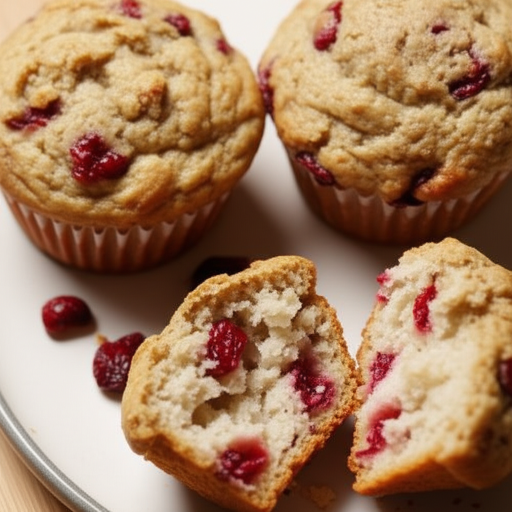Banana Cranberry Spice Muffins image