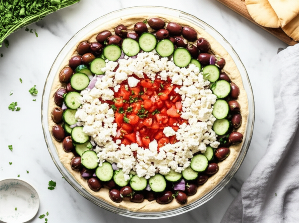 7 Layer Mediterranean Dip With Hummus image