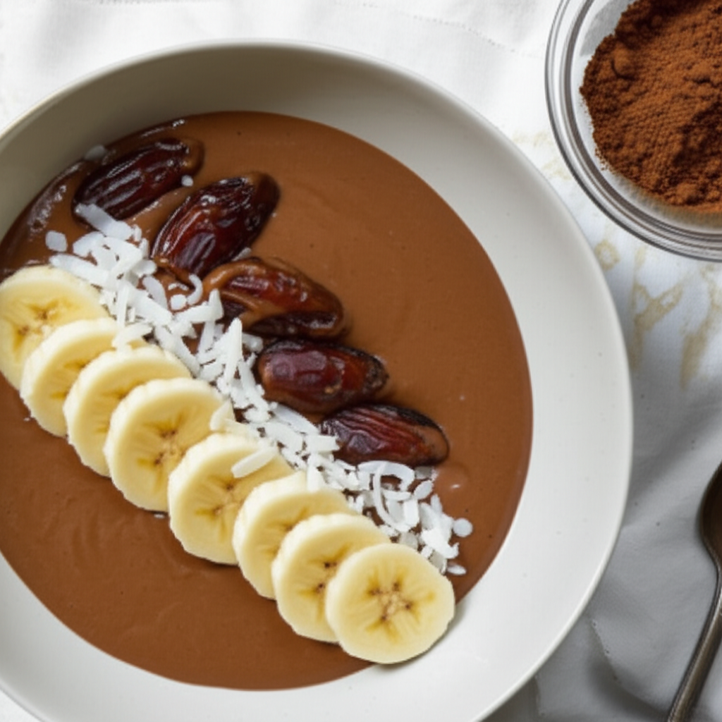 Bananas With Carob Sauce Raw Vegan image