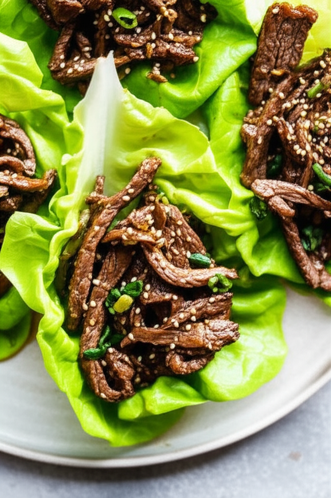 Bangja Gui Korean Bbq Beef In A Lettuce Wrap image