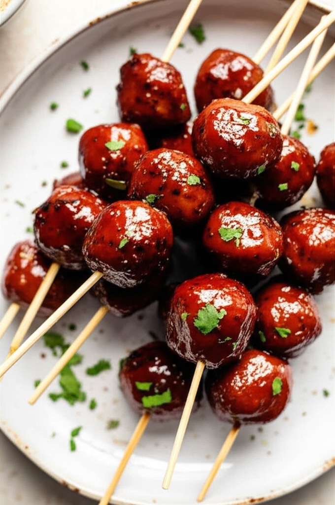 Bangkok Meatballs On Skewers image