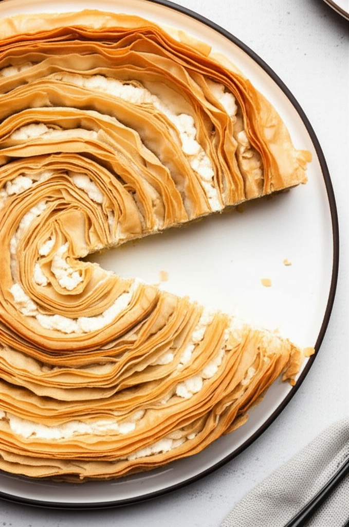 Banitsa With White Cheese Bulgarian Banitsa With Phyllo Pastry image