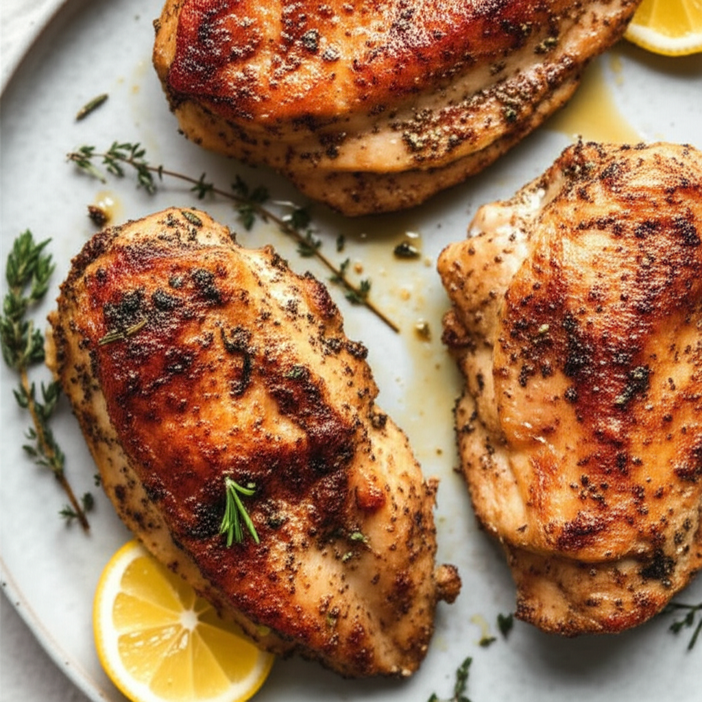 Roasted Bone In Chicken Breasts With Herbs image
