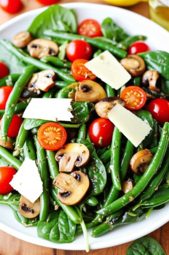 Barbecue Bbq Mushroom And Green Bean Salad image