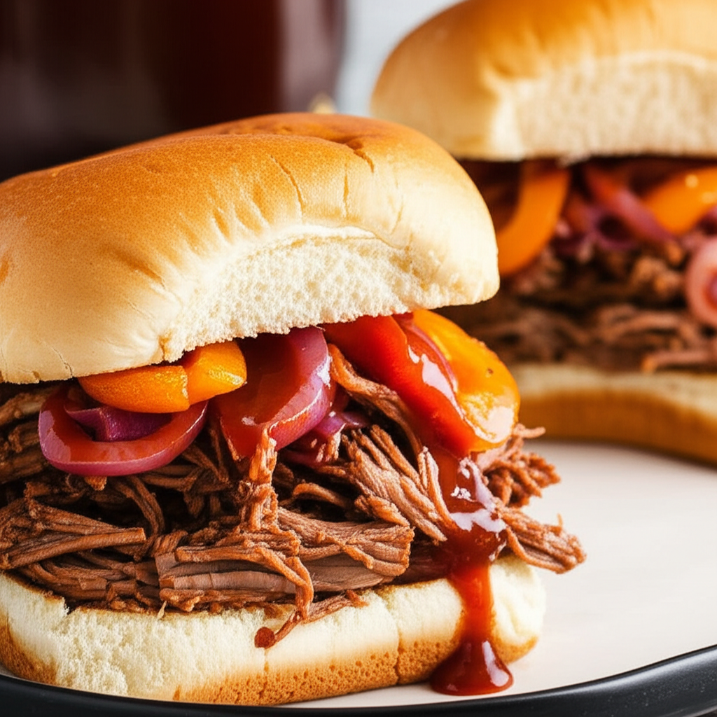 Barbecue Beef Sandwiches Slow Cooker image
