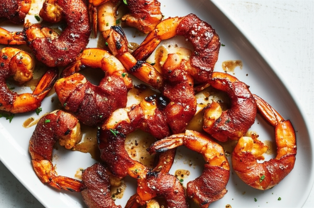 Barbecue Marinated Bacon Wrapped Shrimp image