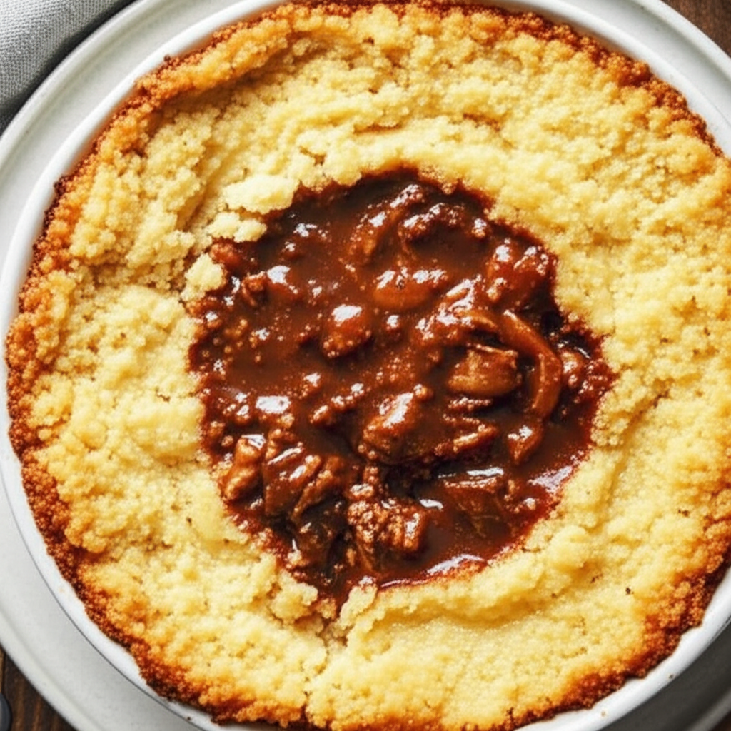 Barbecue Pot Pie With Cheese Grits Crust image