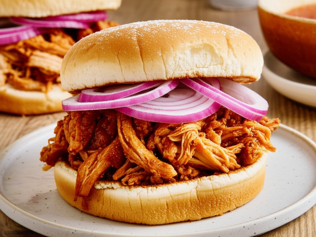 Barbecue Pulled Chicken Sandwiches image