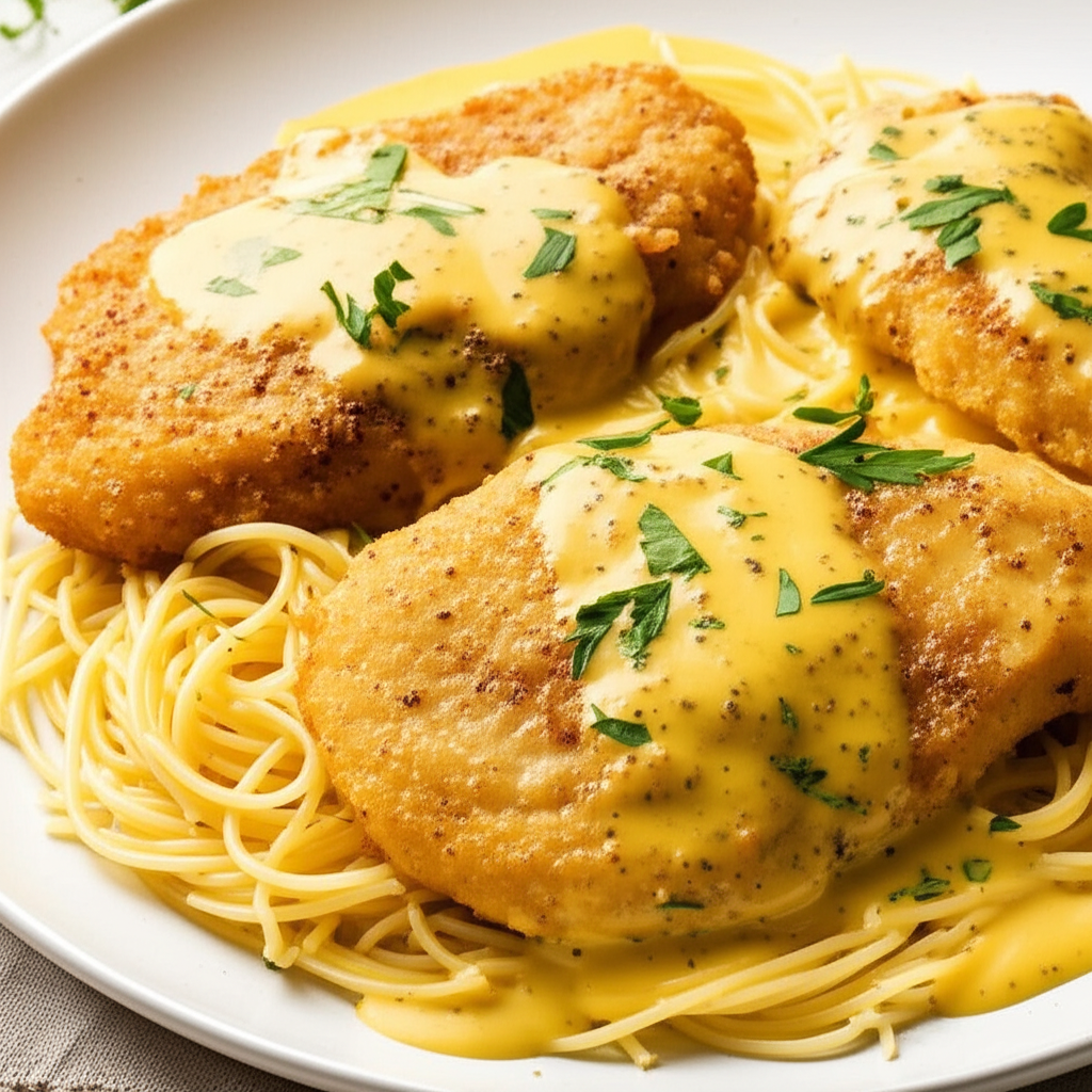 Romantic Chicken Scallopine With Saffron Cream Sauce image