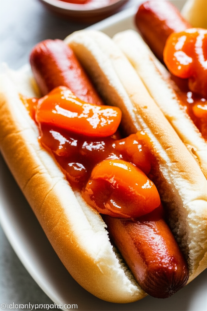 Barbecued Apricot Hot Dogs image