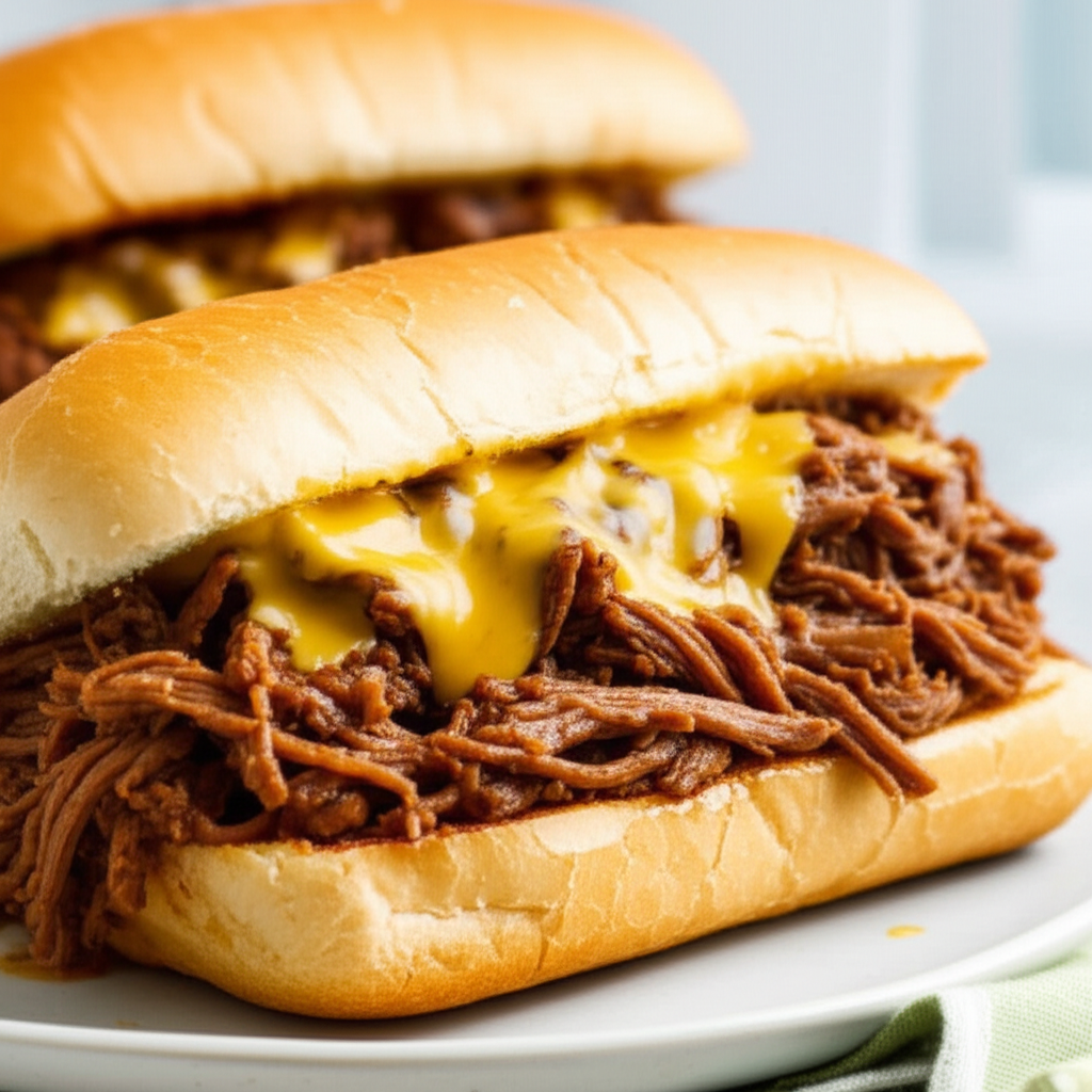 Barbecued Beef In Crusty Rolls image