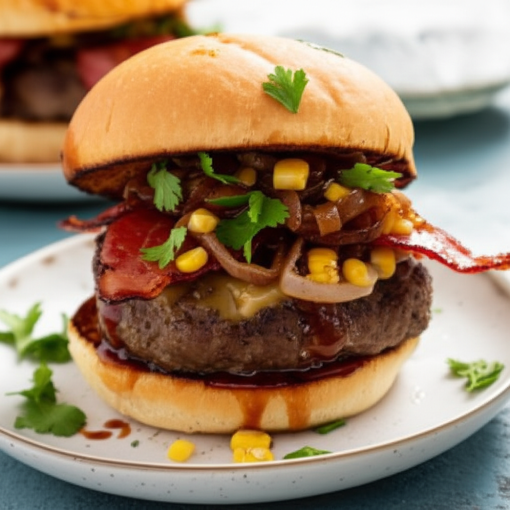 Barbecued Cajun Pork Burgers image