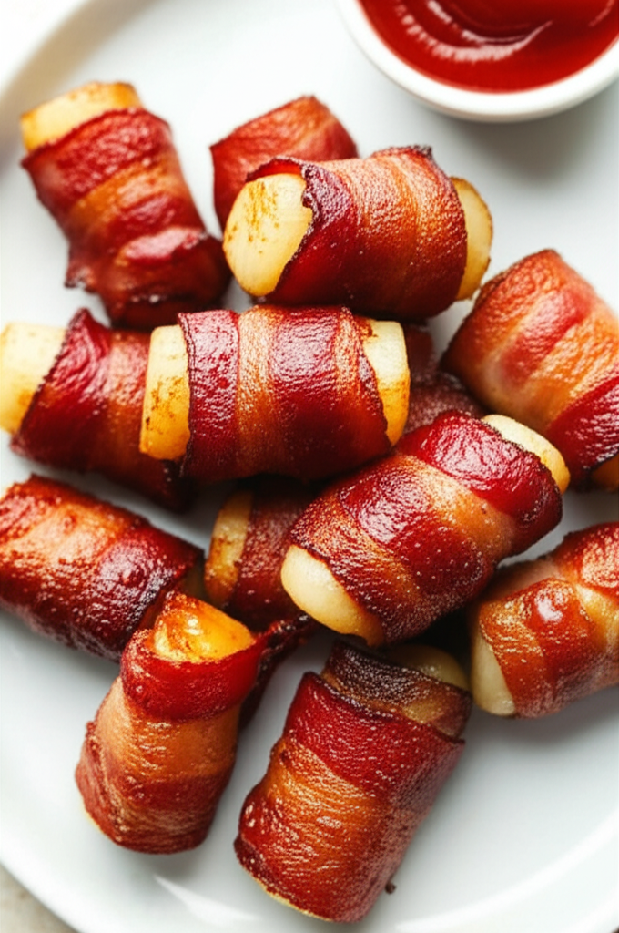 Barbecued Chestnuts In Bacon image