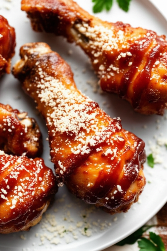 Barbecued Chicken Drumsticks Parmesan image