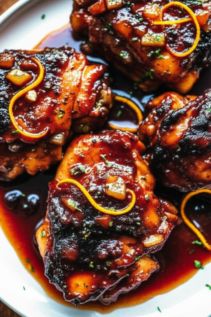 Barbecued Chicken Thighs Au Vin image