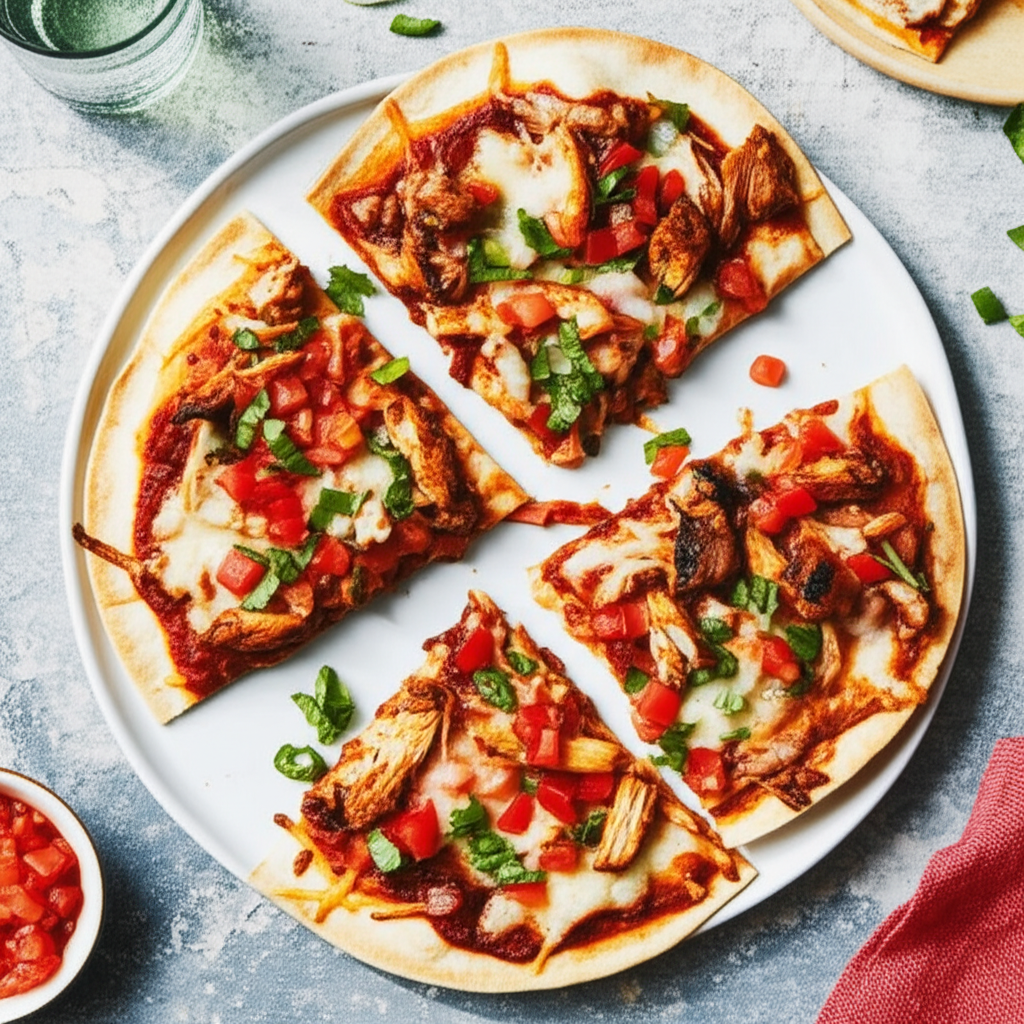 Barbecued Chicken Tortilla Pizzas image