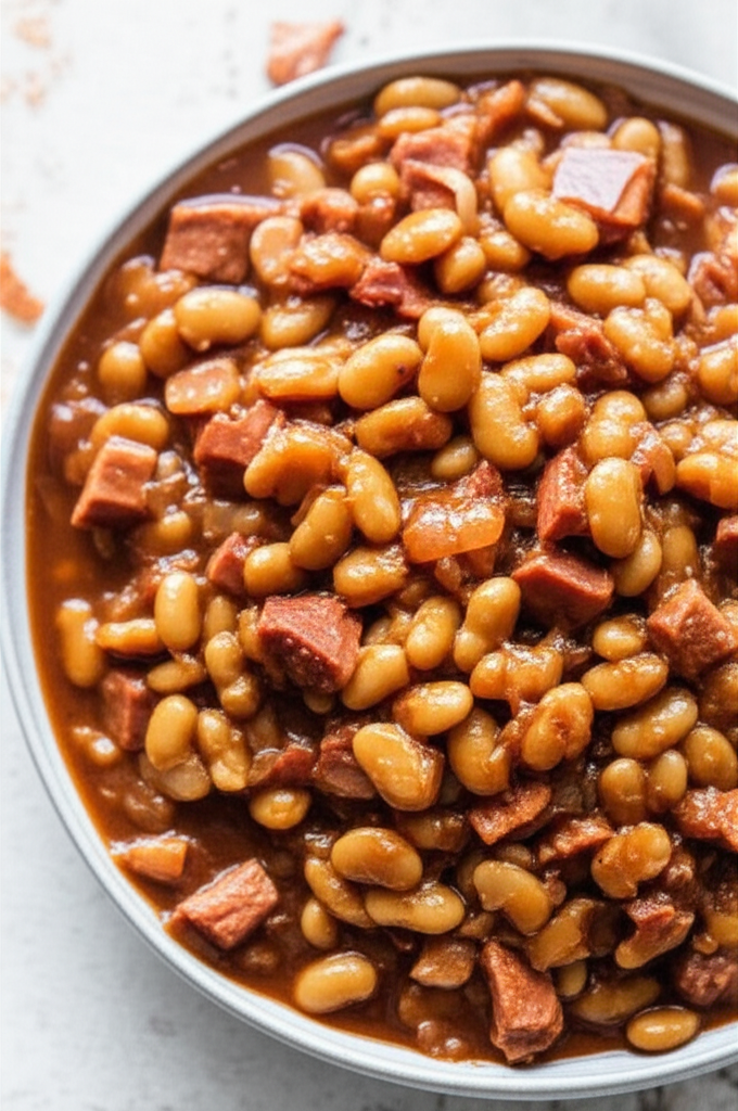 Barbecued Lima Beans And Ham image