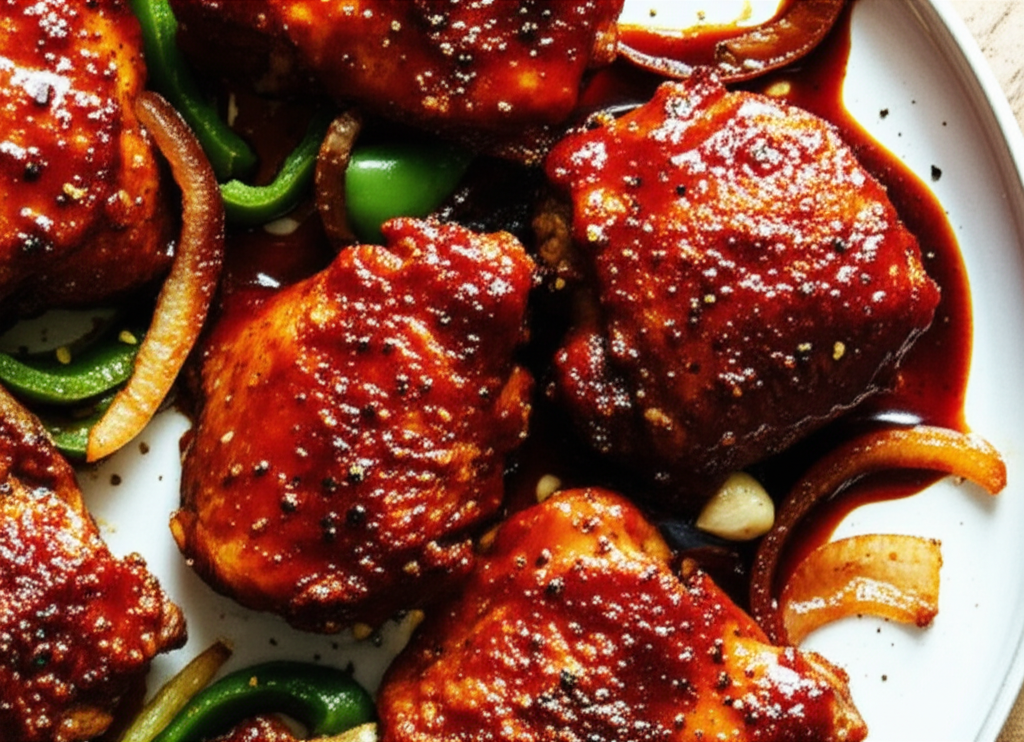 Barbecued Oven Baked Chicken Thighs image