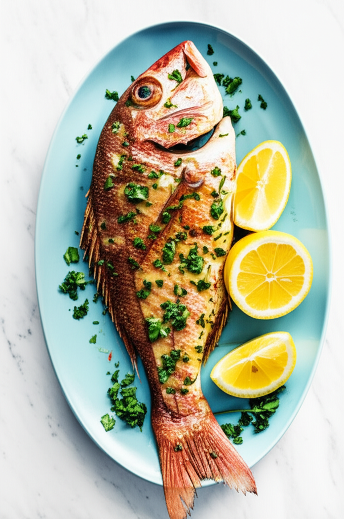 Barbecued Snapper With Butter And Lemon image