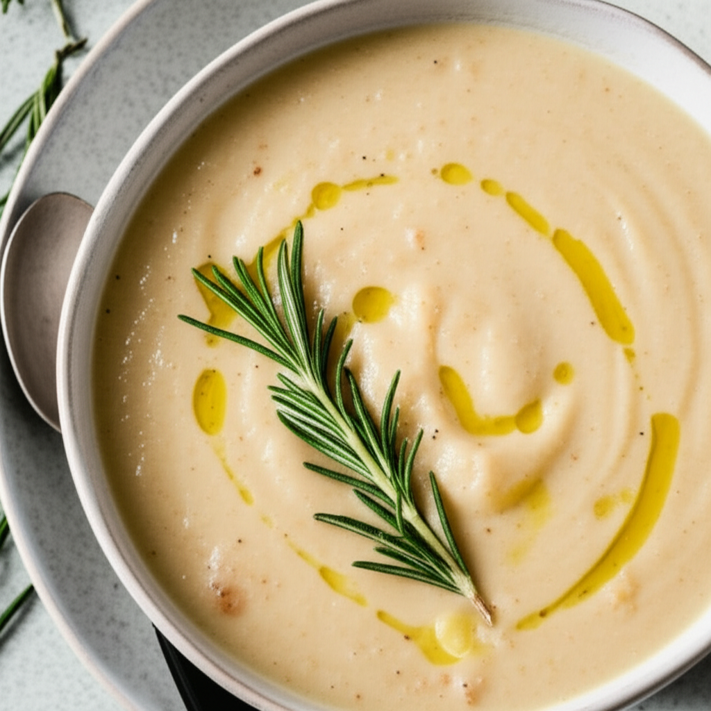 Creamy Vegan Potato Leek Soup image
