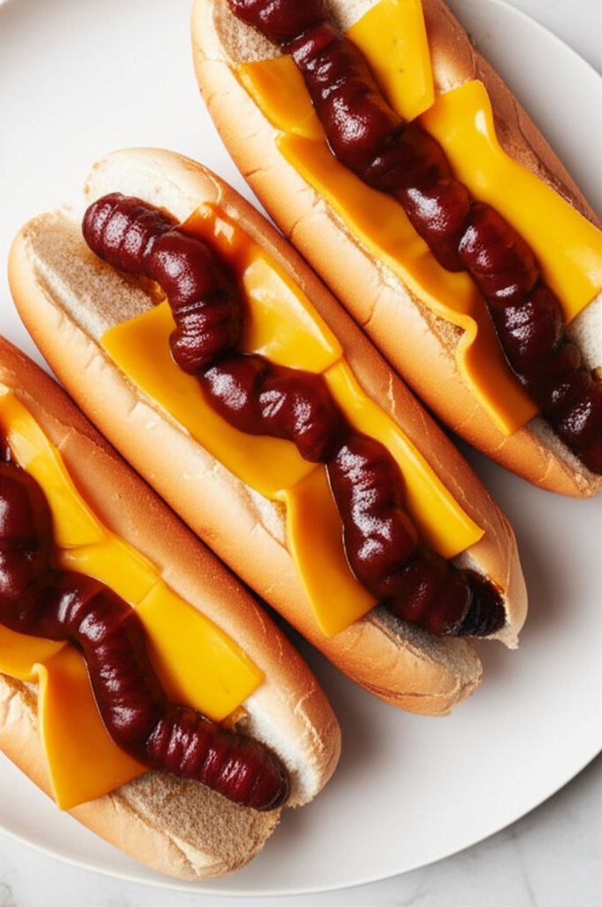 Barbecued Worm Sandwiches Halloween Or Anytime image