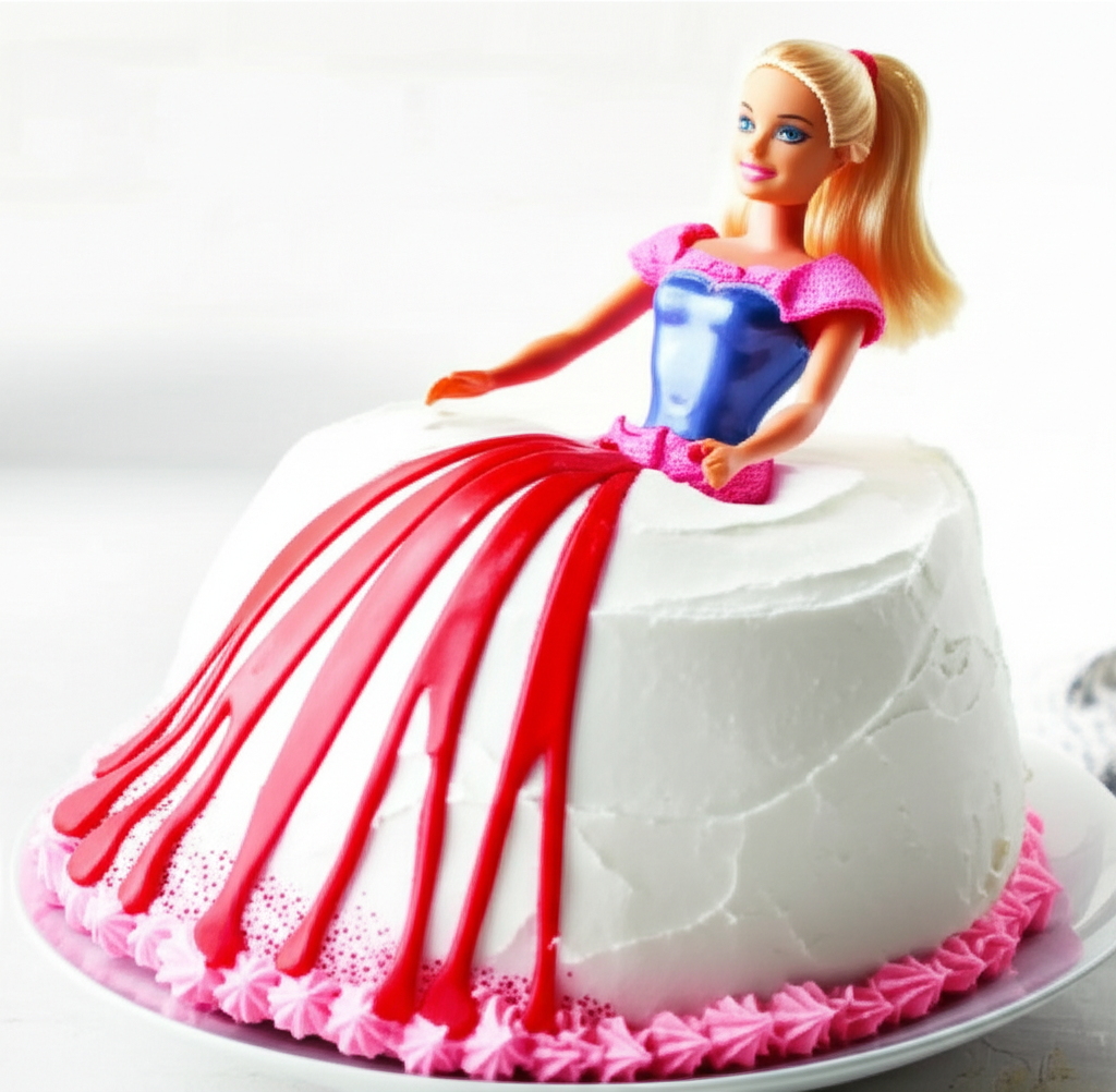 Barbie Doll Birthday Cake image