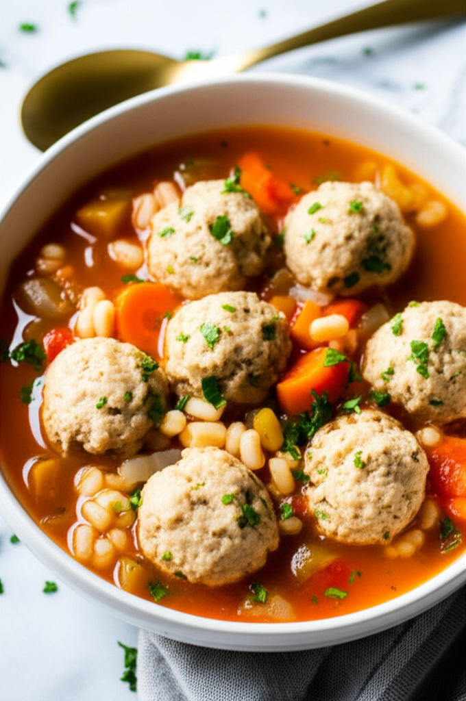 Barley Albondigas Meatball Soup image