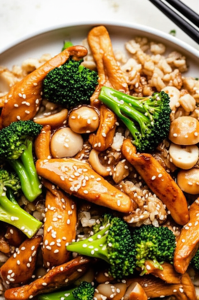 Barley And Sesame Chicken Stir Fry image