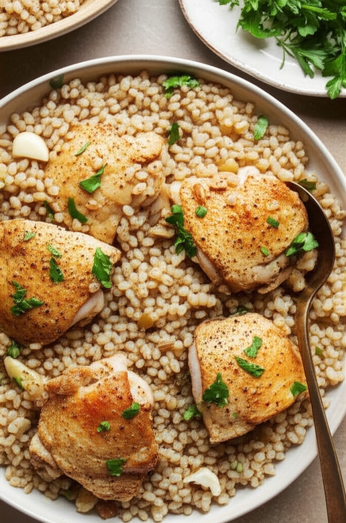 Barley Chicken And Onions image