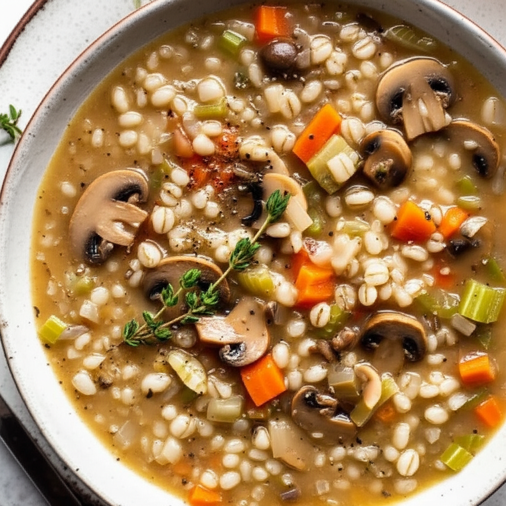 Barley Mushroom Soup image