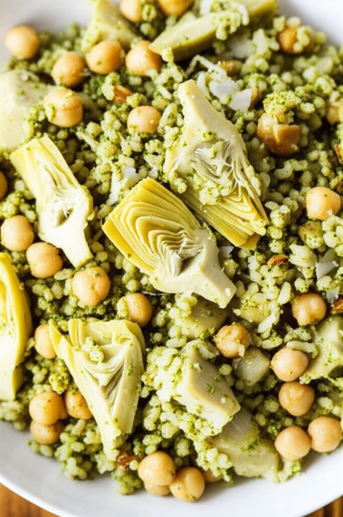 Barley Pilaf With Chickpeas And Artichoke Hearts image