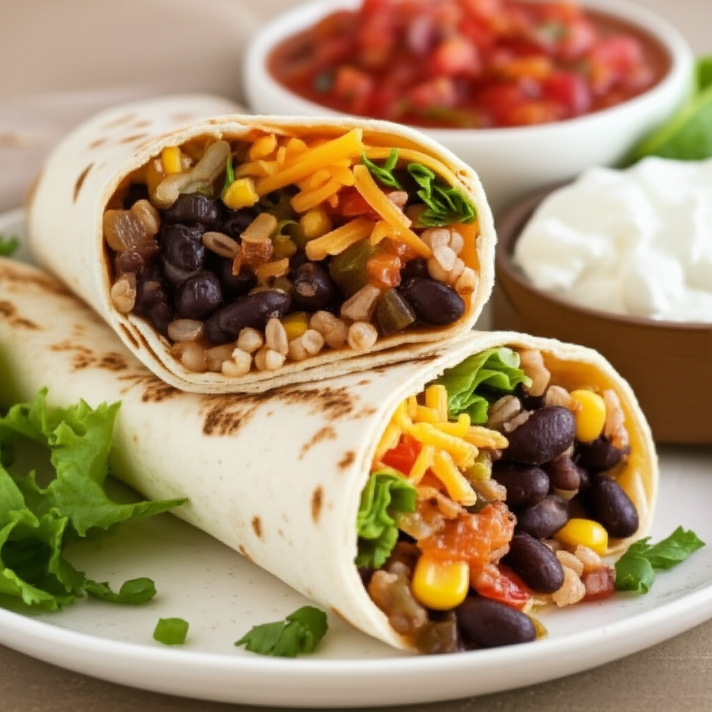 Barley Black Bean And Corn Burritos image