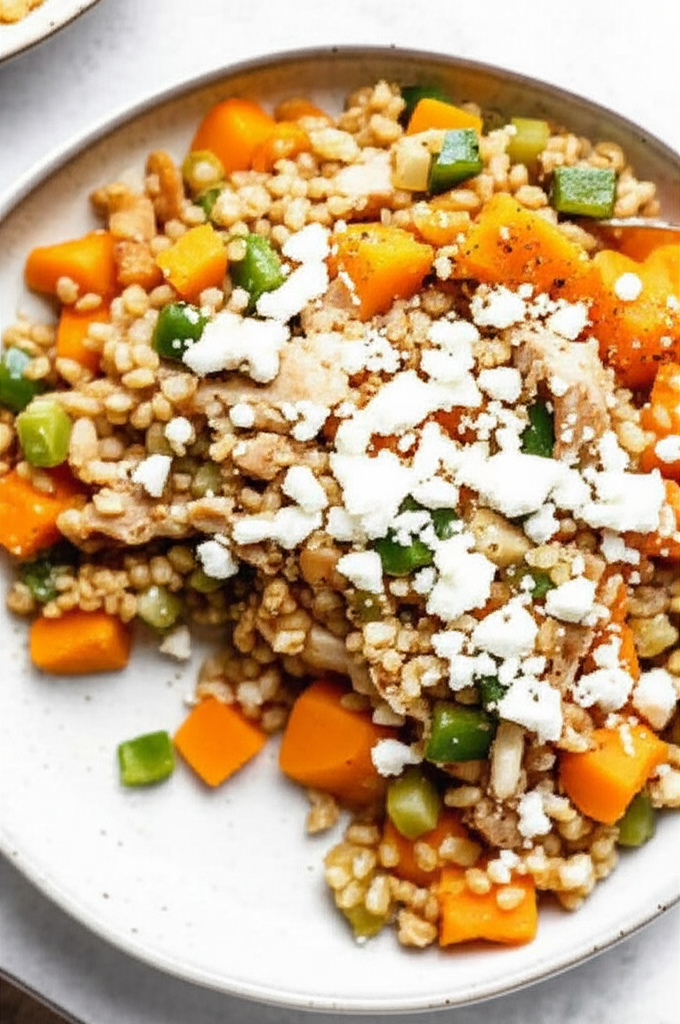 Barley Turkey And Butternut Squash Casserole image