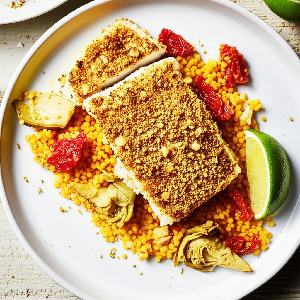 Barramundi With Macadamia And Lemon Myrtle Crust image