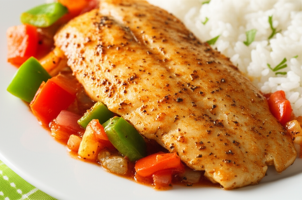 Basa Fillet With Cajun Veggies image