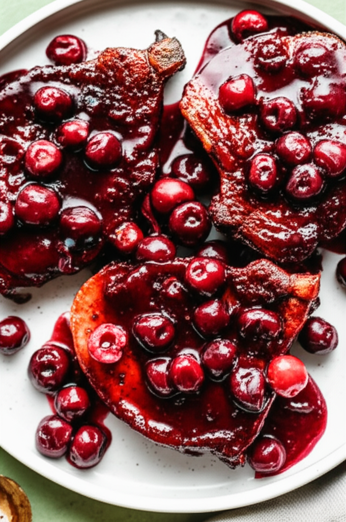 Basalmic Cherry Pork Chops image