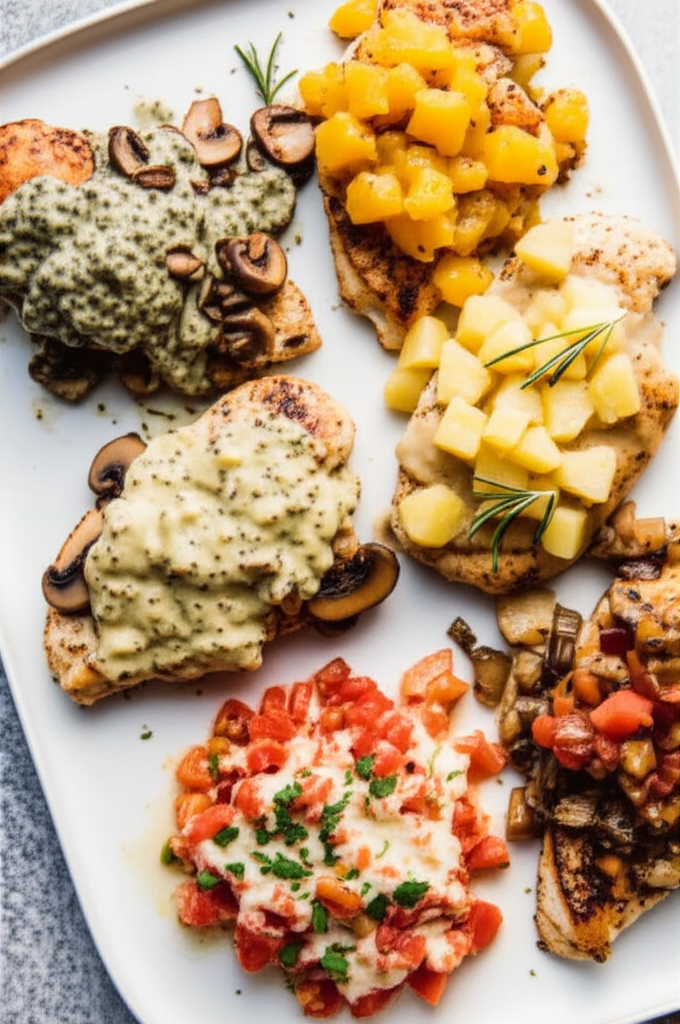 Basic Chicken Breasts W 4 Variation Toppers image