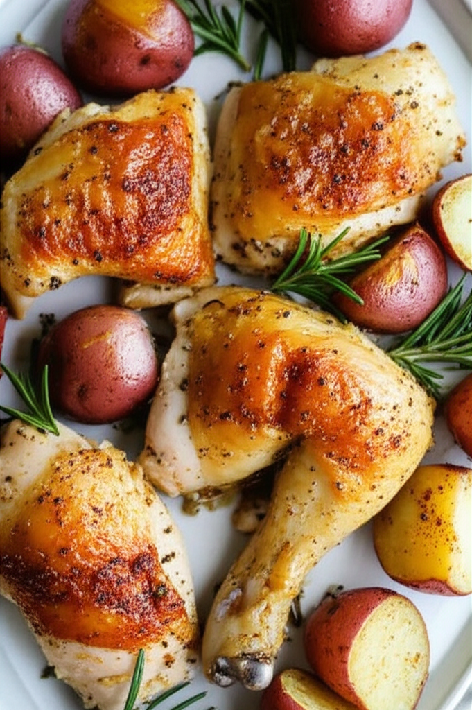 Basic Golden Chicken With Potatoes image