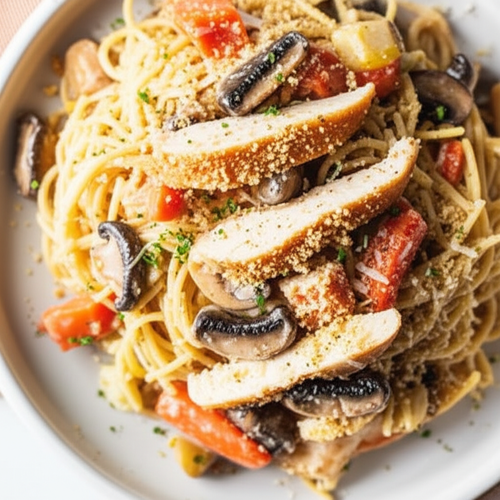 Shiitake And Chicken Tetrazzini image