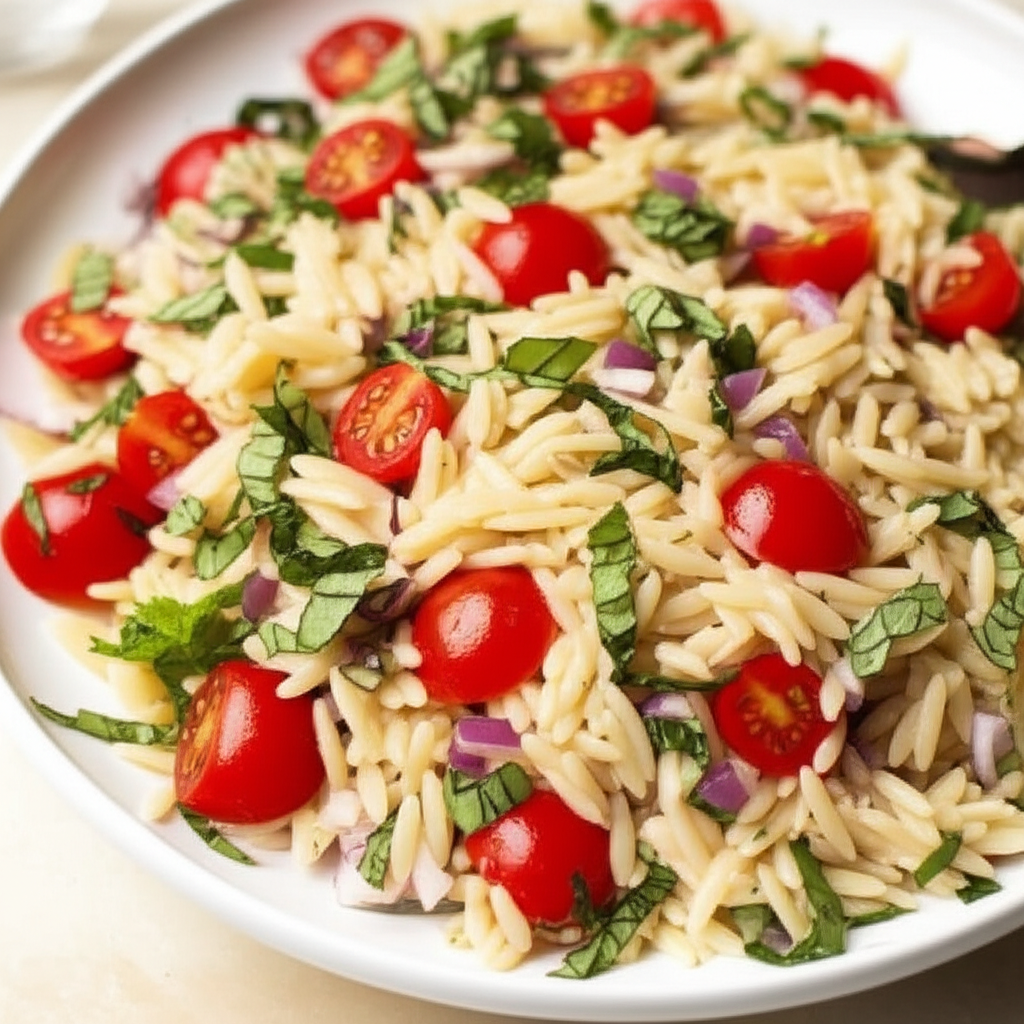 Basil Mint Orzo Salad image