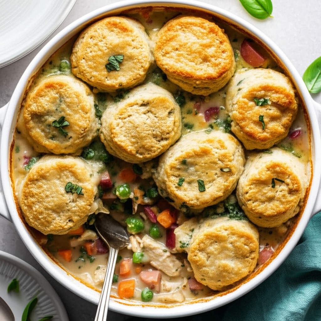 Basil Biscuit Topped Chicken Pot Pie image