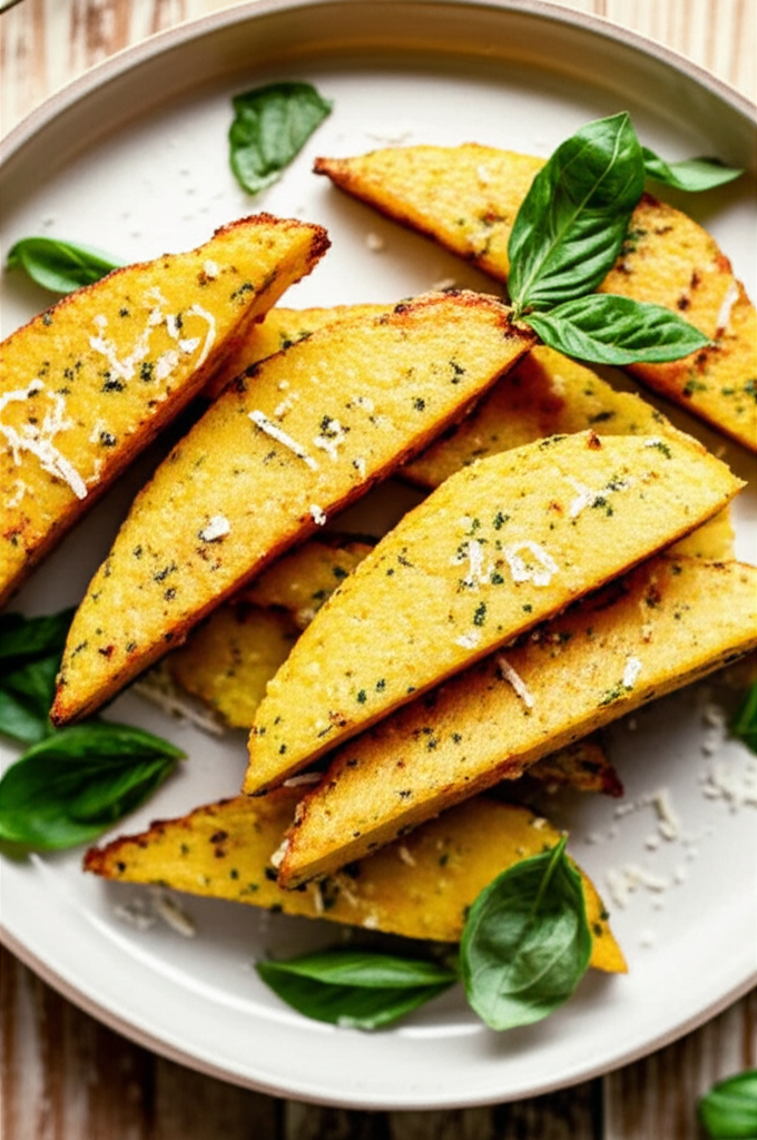 Basil Cheese Polenta Wedges image