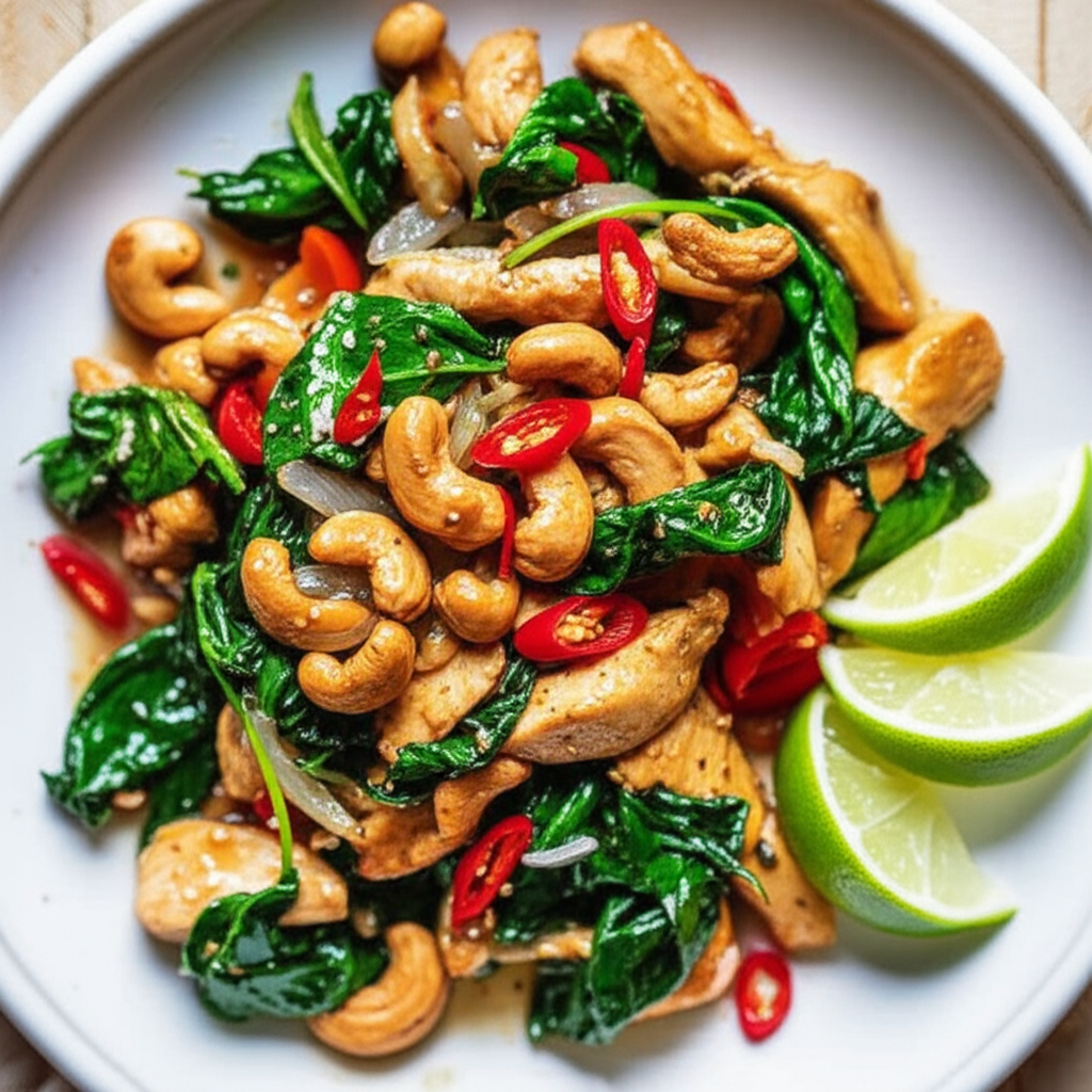 Basil Chicken And Cashew Nuts image