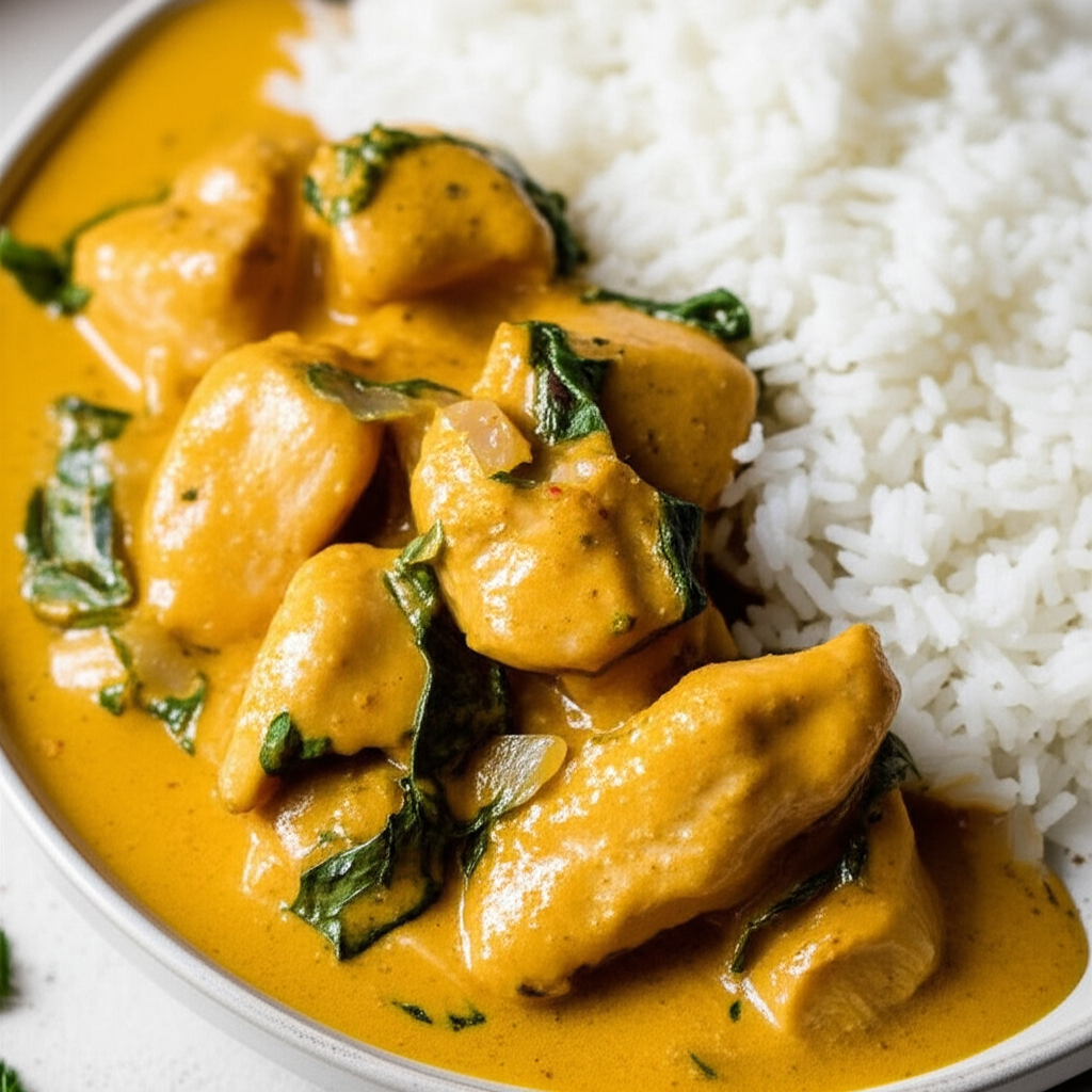 Basil Chicken In Coconut Curry Sauce image