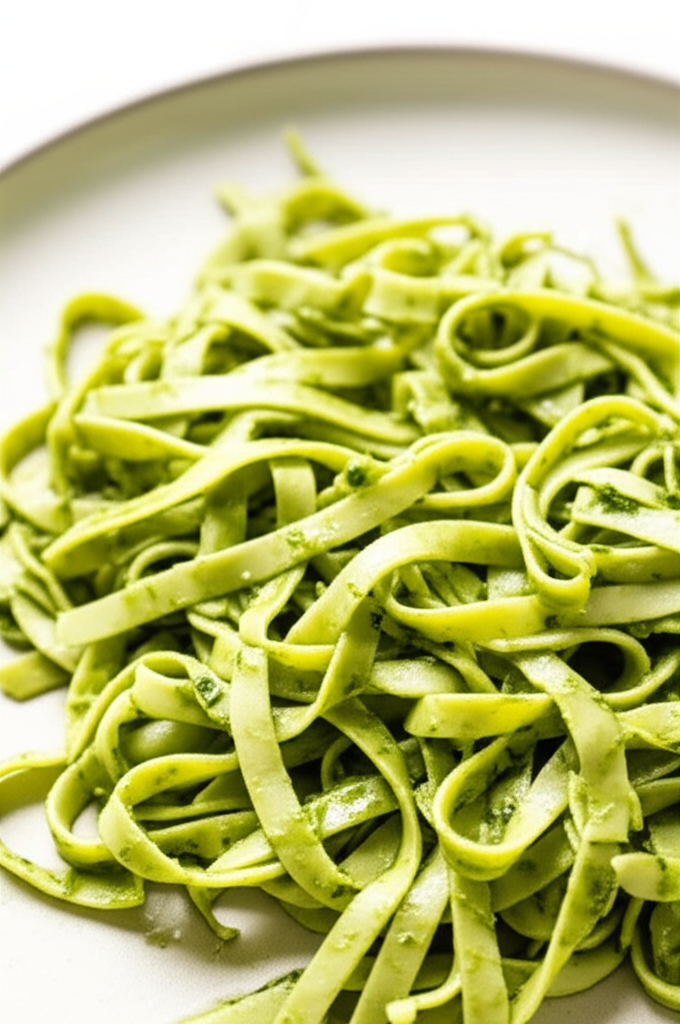 Basil Fettuccine Pasta Noodle Recipe image
